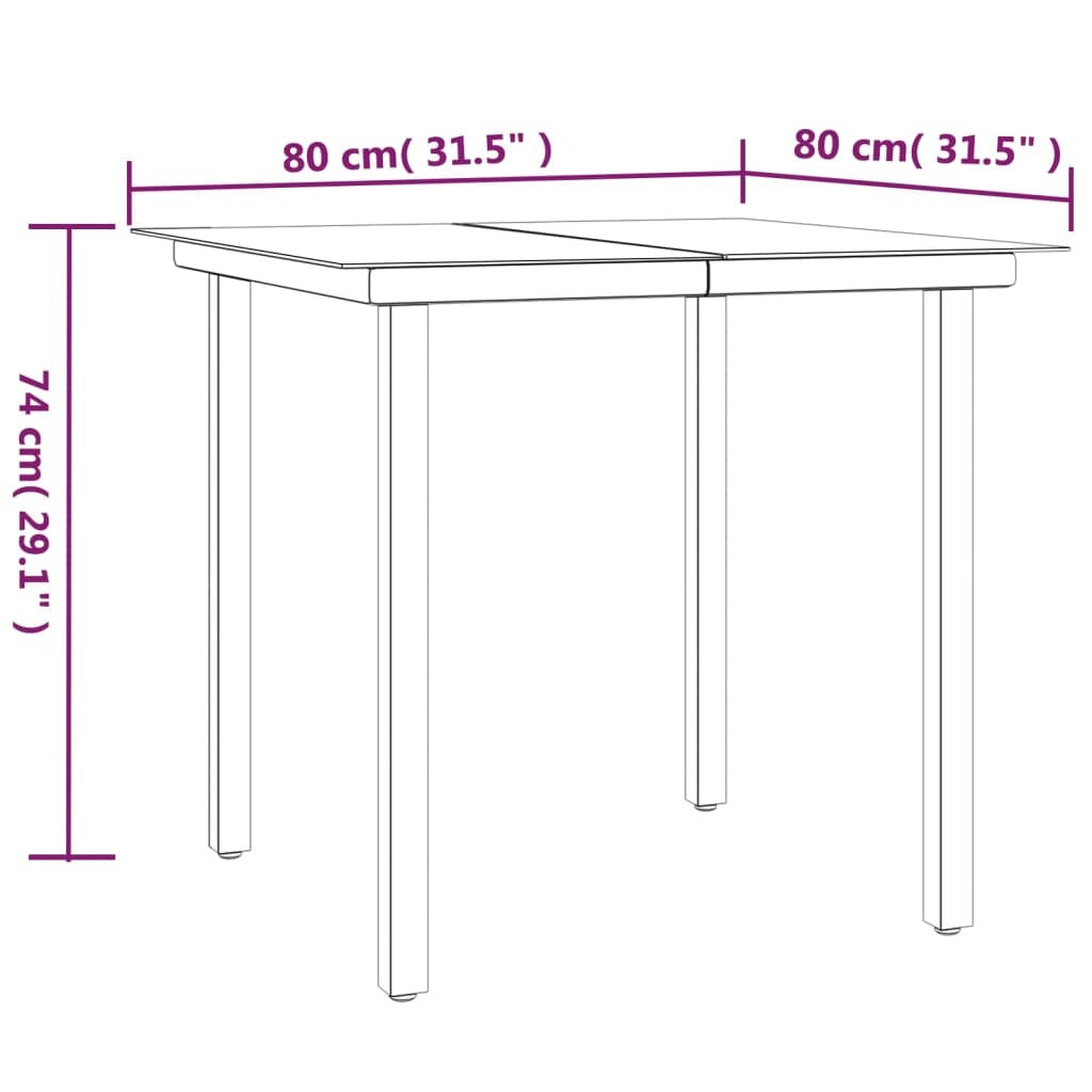 Garden Dining Set Black Poly Rattan Medium Durable