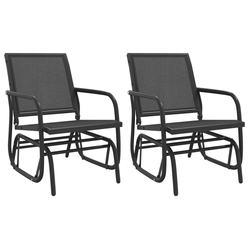 Garden Lounge Set Set of 3 Black Steel, Textilene Standard