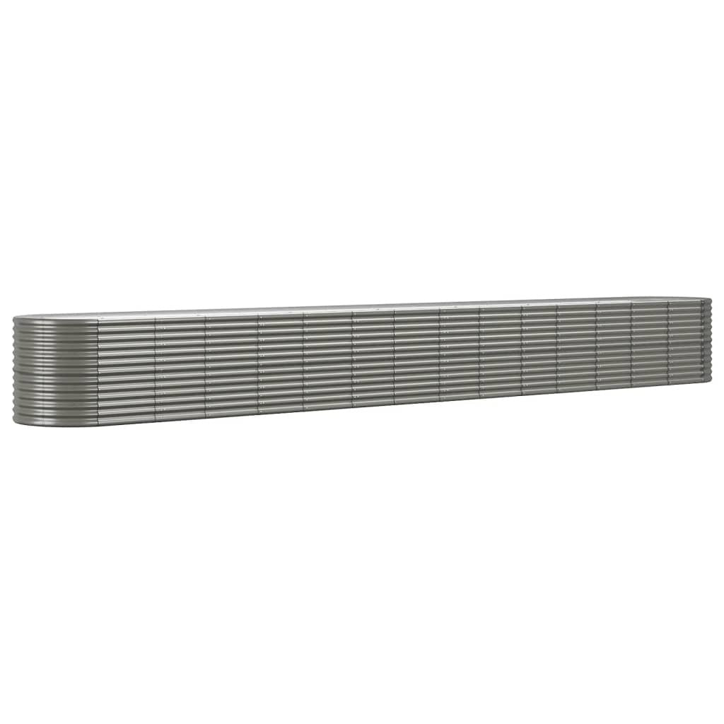 Garden Raised Bed Grey Powder-coated steel Large Tough