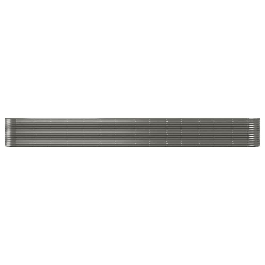 Garden Raised Bed Grey Powder-coated steel Large Tough