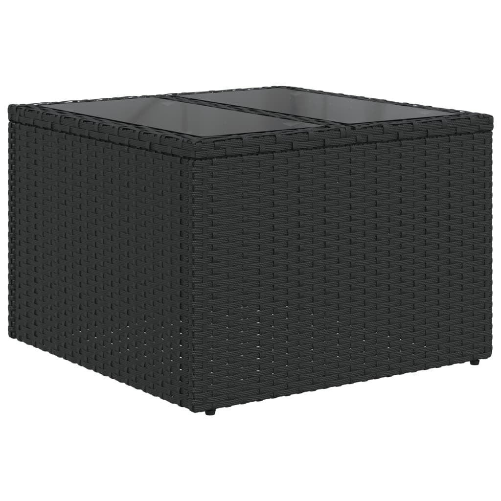 Garden Sofa Set Black and Cream White PE Rattan Standard Modular