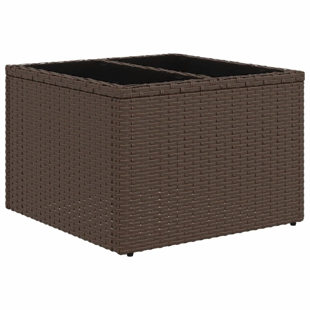 9 Piece Garden Sofa Set with Cushions Brown Poly Rattan