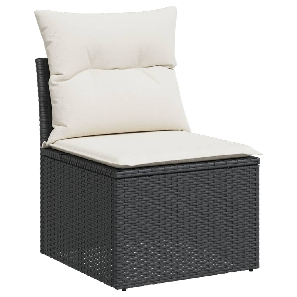 Garden Sofa Set Black PE Rattan Large Modular Garden Sofa Set