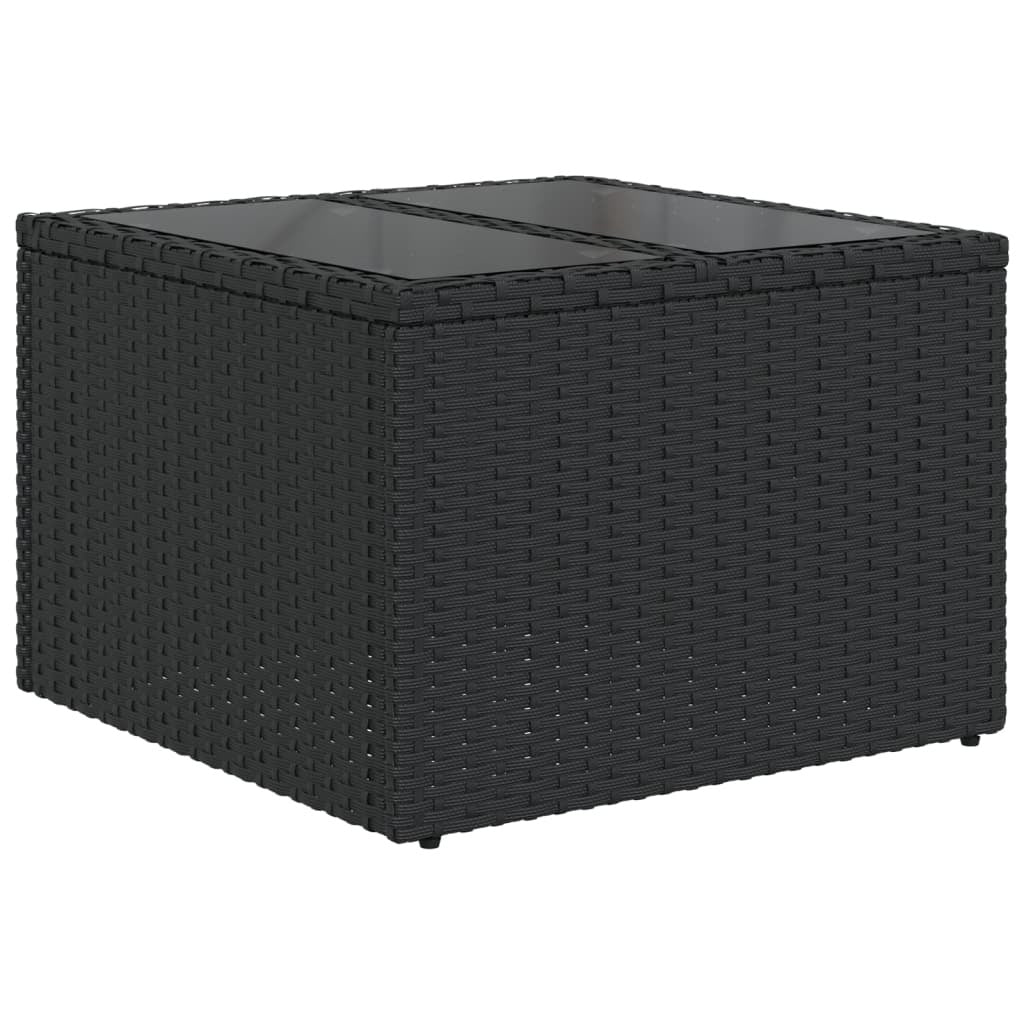 Garden Sofa Set Black PE Rattan Large Modular Garden Sofa Set