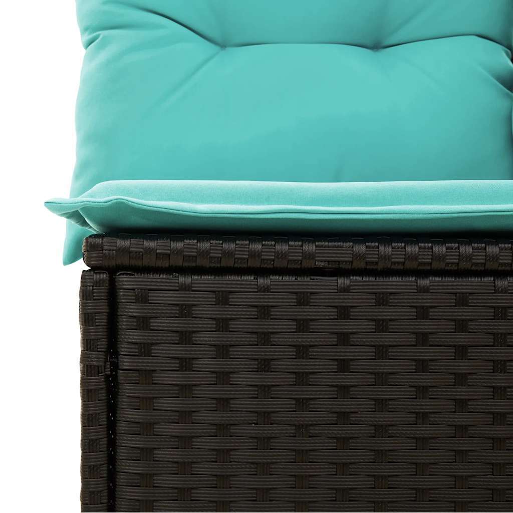 10 Piece Garden Sofa Set with Cushions Black Poly Rattan