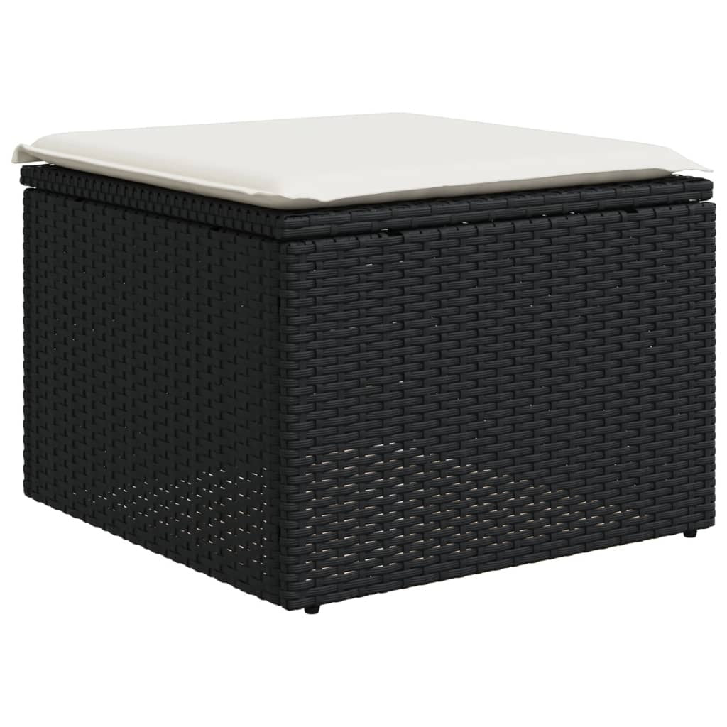 Garden Sofa Set Black PE Rattan Large Modular Garden Sofa Set