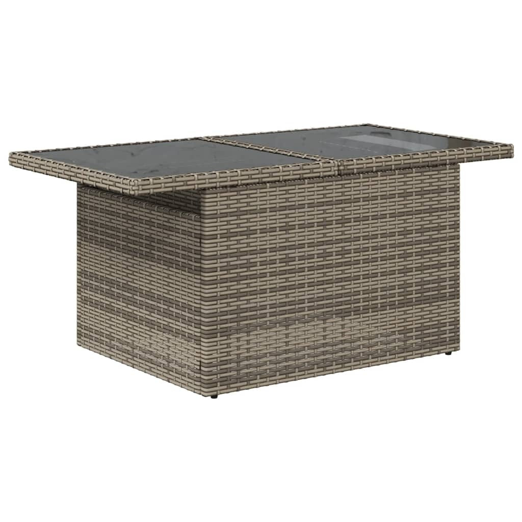 Garden Sofa Set Gray, Dark gray PE rattan Large Removable Covers