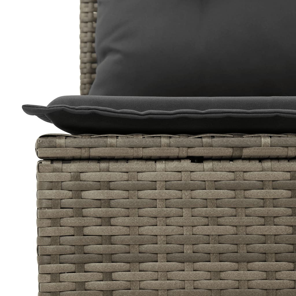 Garden Sofa Set Gray, Dark gray PE rattan Large Removable Covers