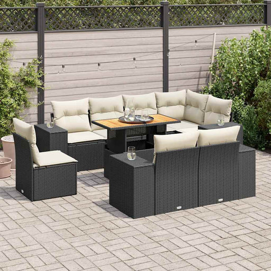 Garden Sofa Set Black PE rattan Large Modular Garden Sofa Set