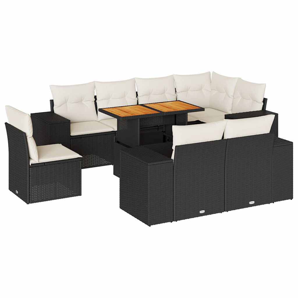 Garden Sofa Set Black PE rattan Large Modular Garden Sofa Set