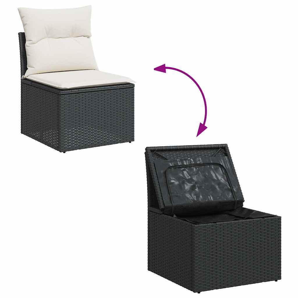 Garden Sofa Set Black PE rattan Large Modular Garden Sofa Set