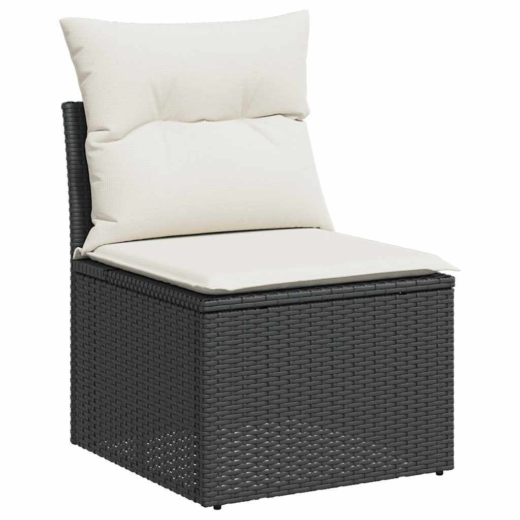 Garden Sofa Set Black PE rattan Modular Modular