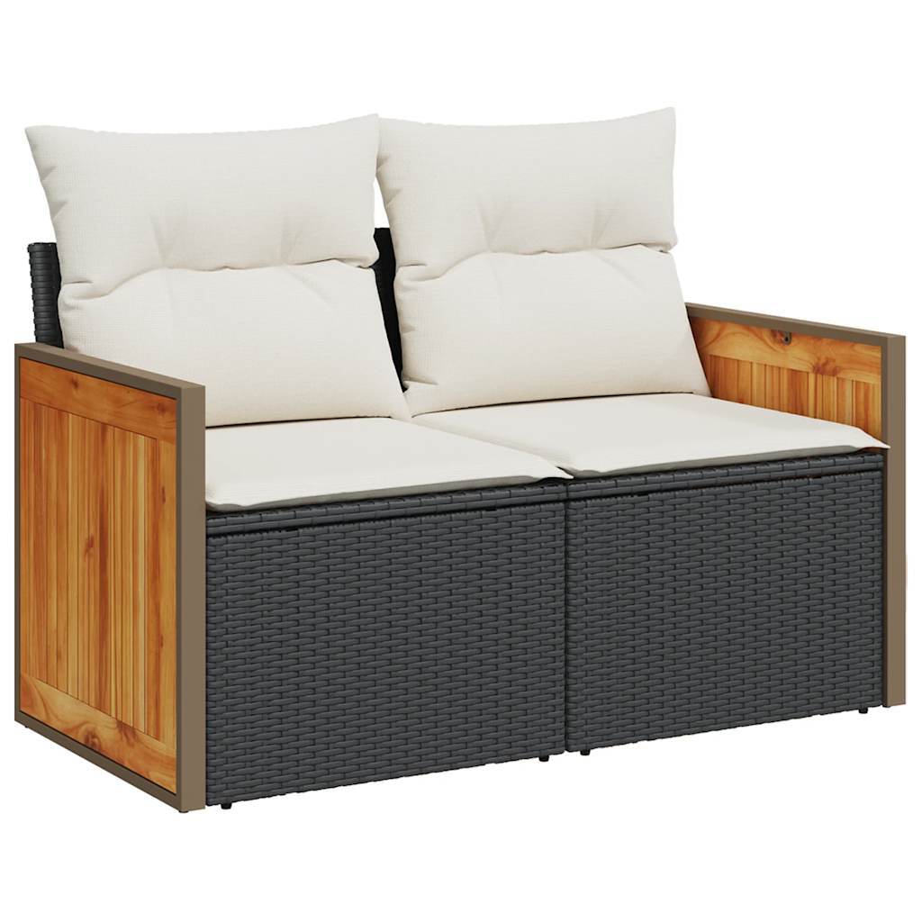 Garden Sofa Set Black PE rattan Modular Modular