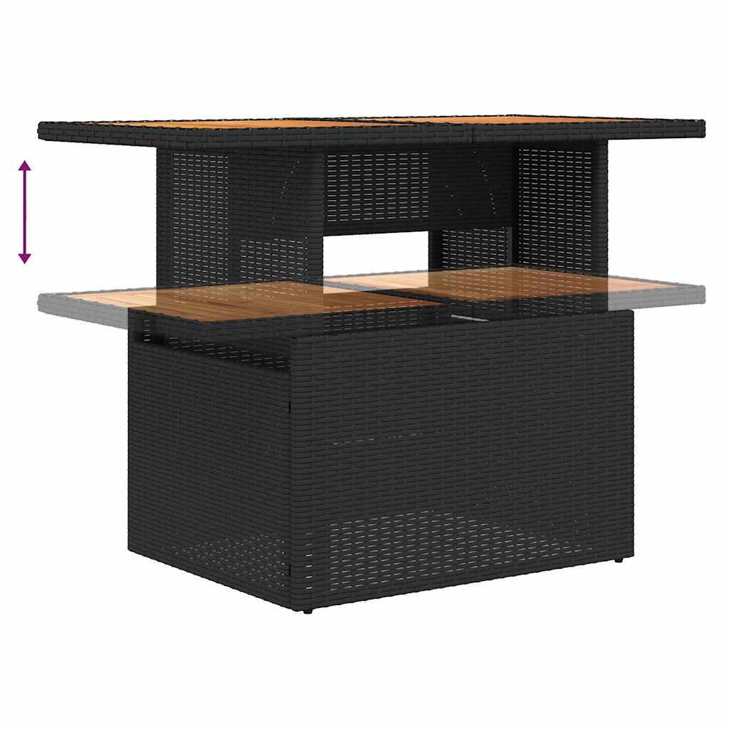 Garden Sofa Set Black PE rattan Modular Modular