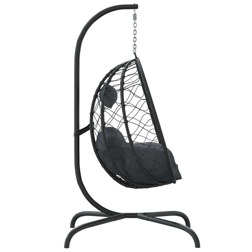 Hanging Egg Chair Anthracite Poly Rattan, Powder-Coated Steel