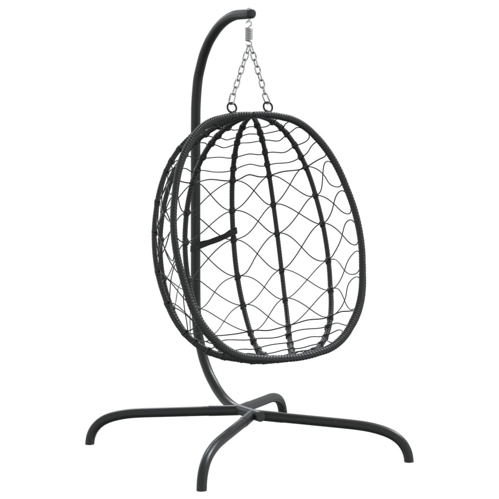 Hanging Egg Chair Anthracite Poly Rattan, Powder-Coated Steel