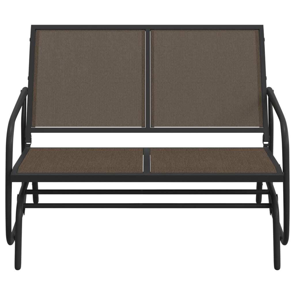 Garden Glider Bench Brown Textilene fabric and Steel Medium