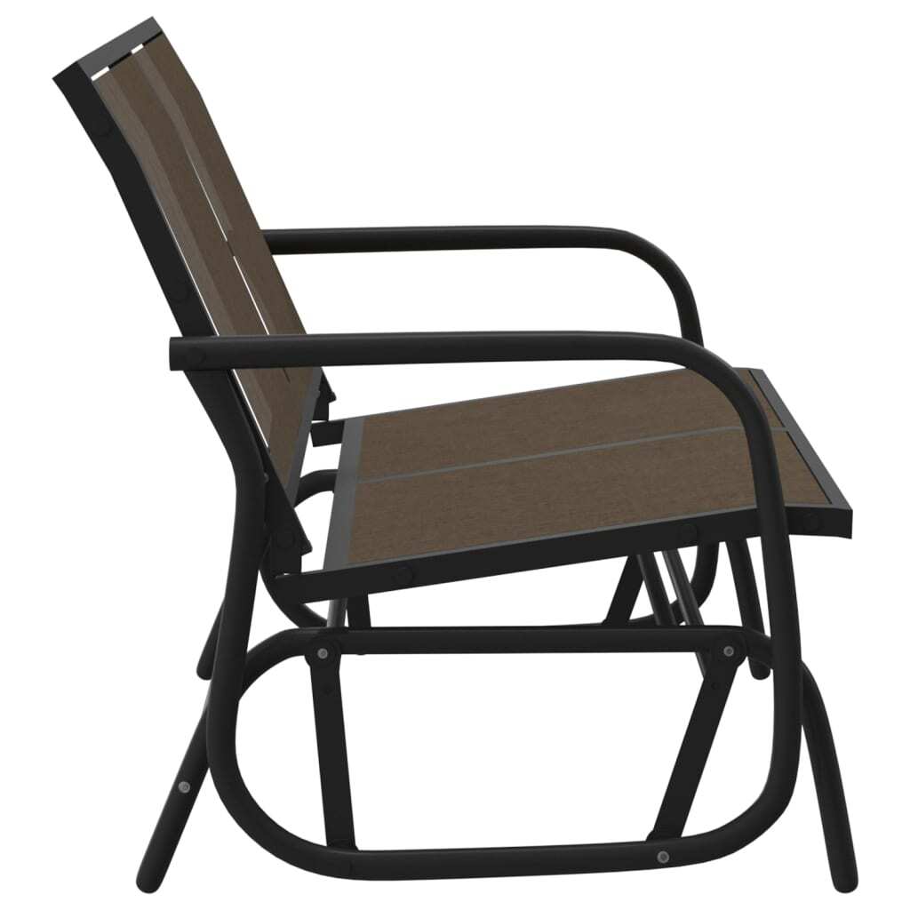 Garden Glider Bench Brown Textilene fabric and Steel Medium