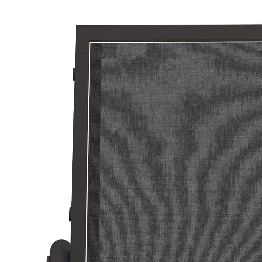 Garden Glider Chair Black Textilene and Steel 24.0 x 29.9 x 34.3 in