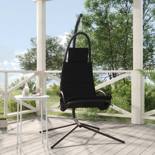 Garden Swing Chair Black Oxford Fabric One Size Ergonomic