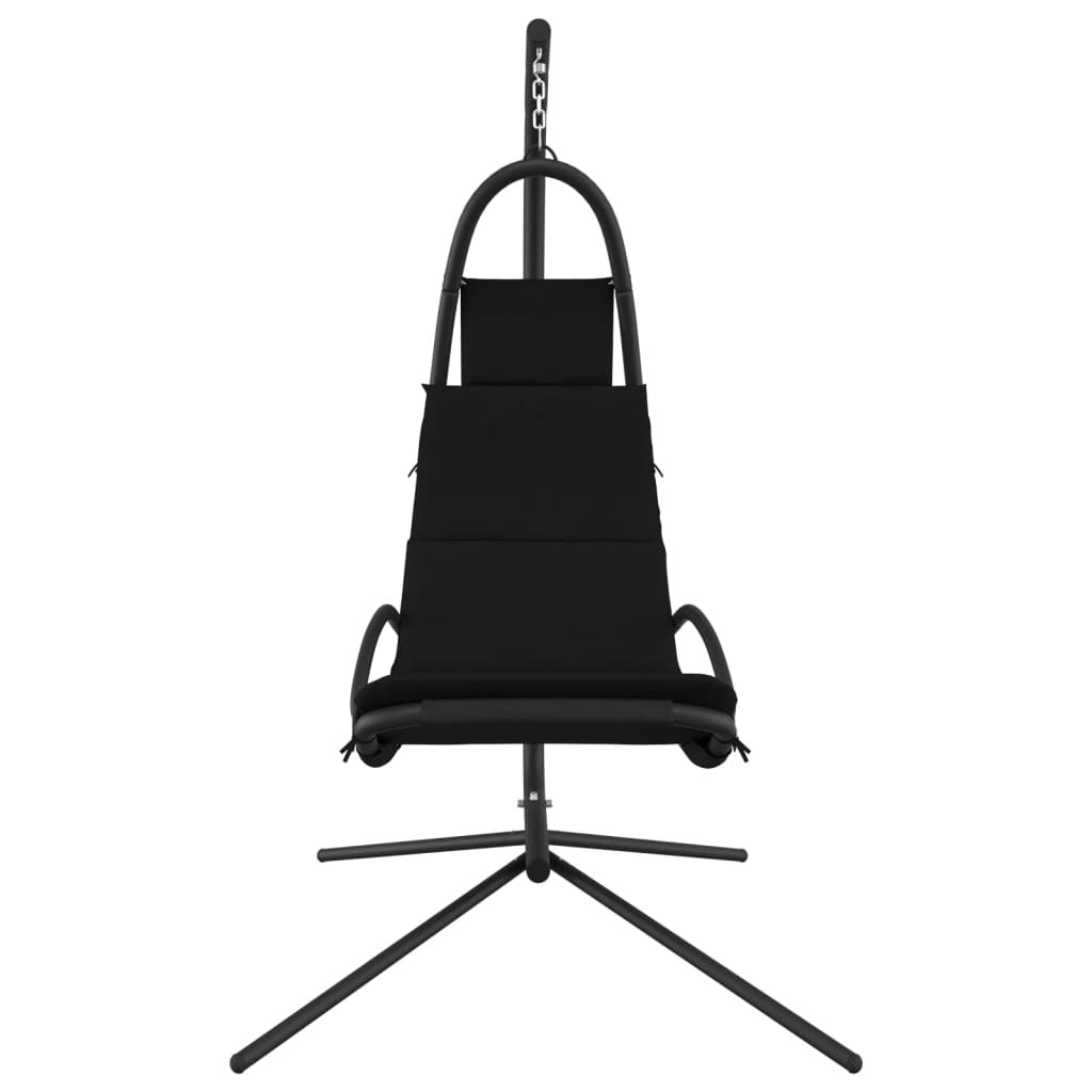 Garden Swing Chair Black Oxford Fabric One Size Ergonomic