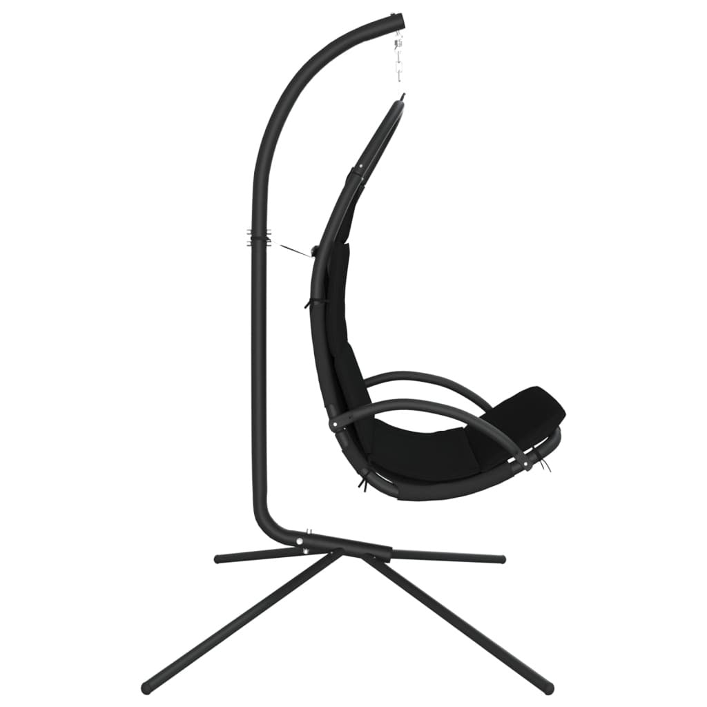 Garden Swing Chair Black Oxford Fabric One Size Ergonomic