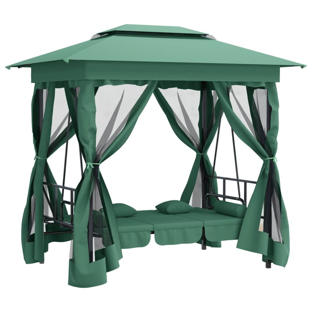 Garden Gazebo Green Powder-coated steel Large