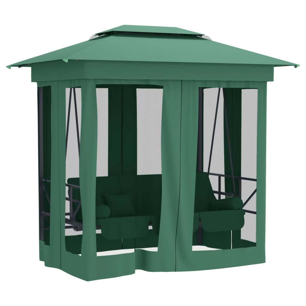 Garden Gazebo Green Powder-coated steel Large