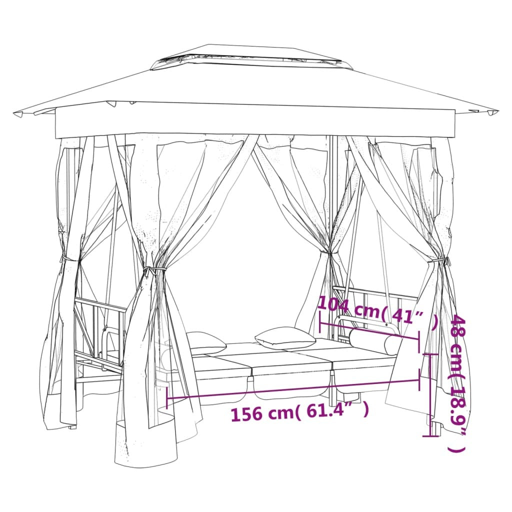 Garden Gazebo Green Powder-coated steel Large