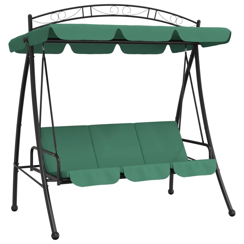 Garden Swing Bench Green Powder-coated steel Large