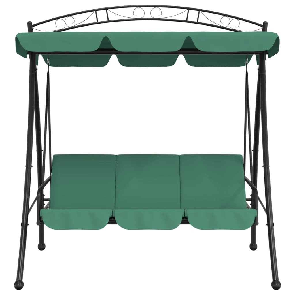 Garden Swing Bench Green Powder-coated steel Large
