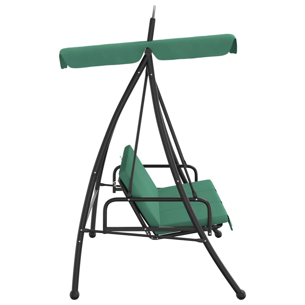 Garden Swing Bench Green Powder-coated steel Large