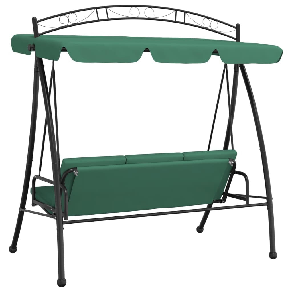 Garden Swing Bench Green Powder-coated steel Large