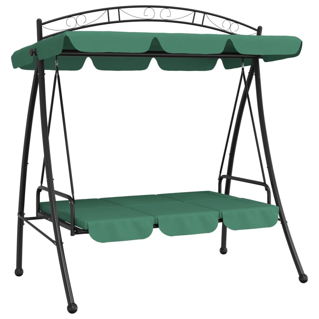 Garden Swing Bench Green Powder-coated steel Large