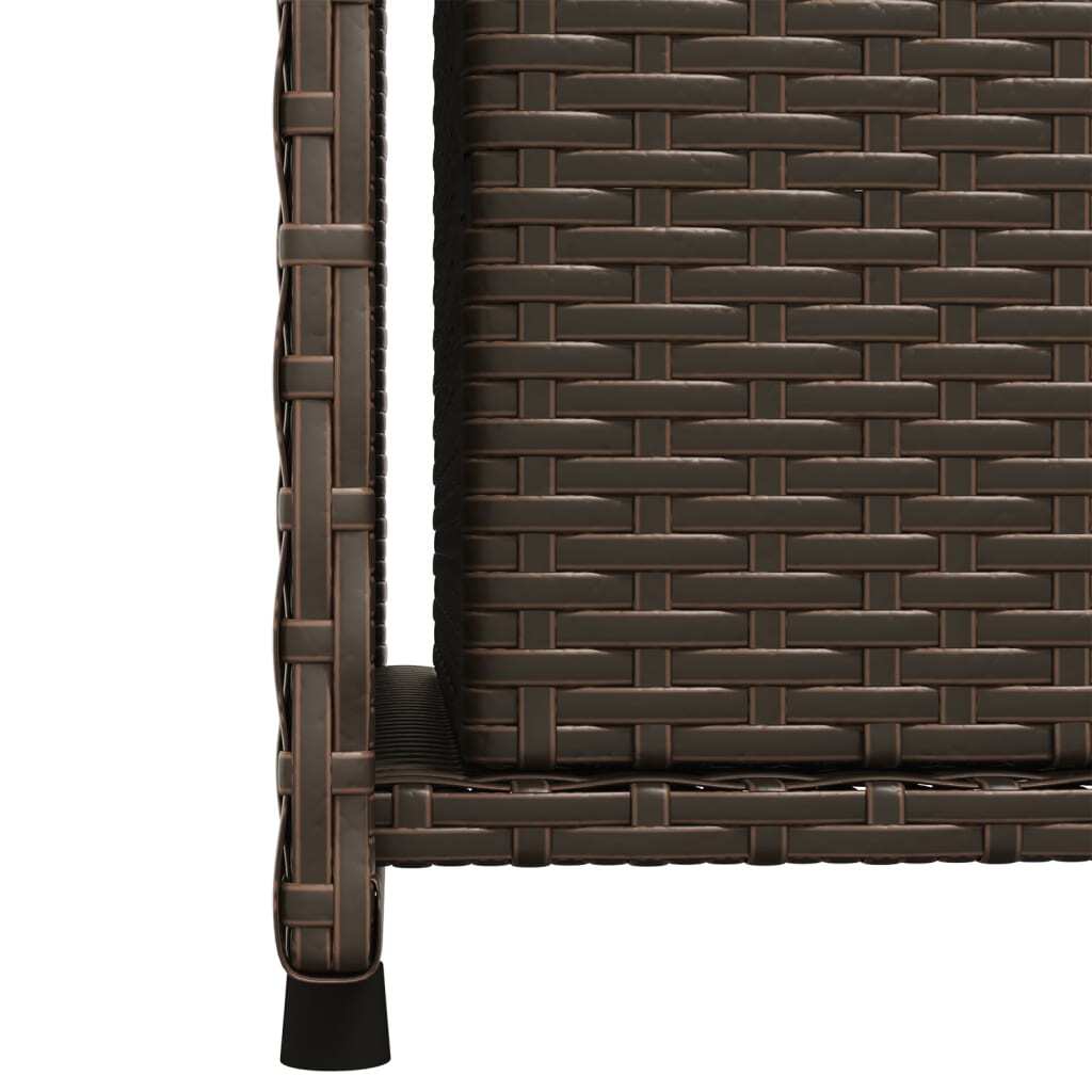 Garden Storage Cabinet Brown PE Rattan, Powder-Coated Steel