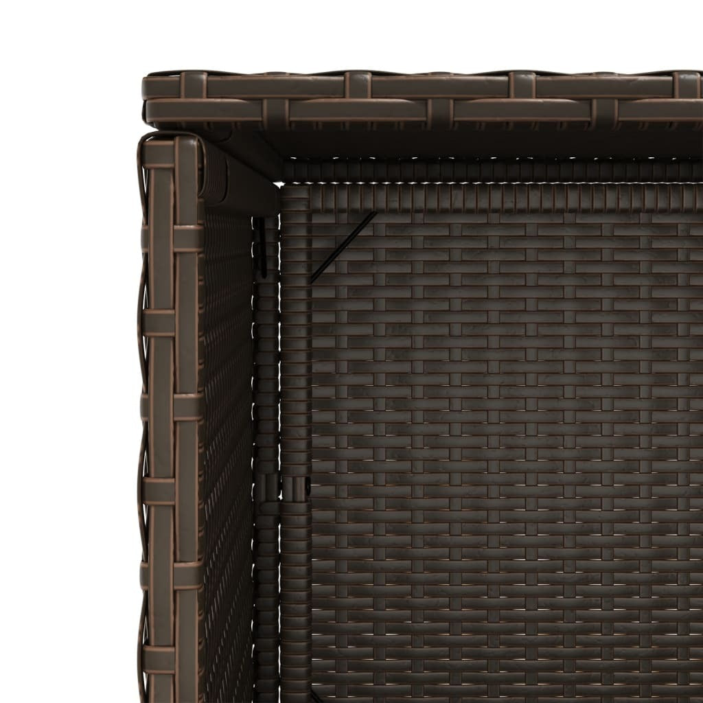 Garden Storage Cabinet Brown PE Rattan, Powder-Coated Steel