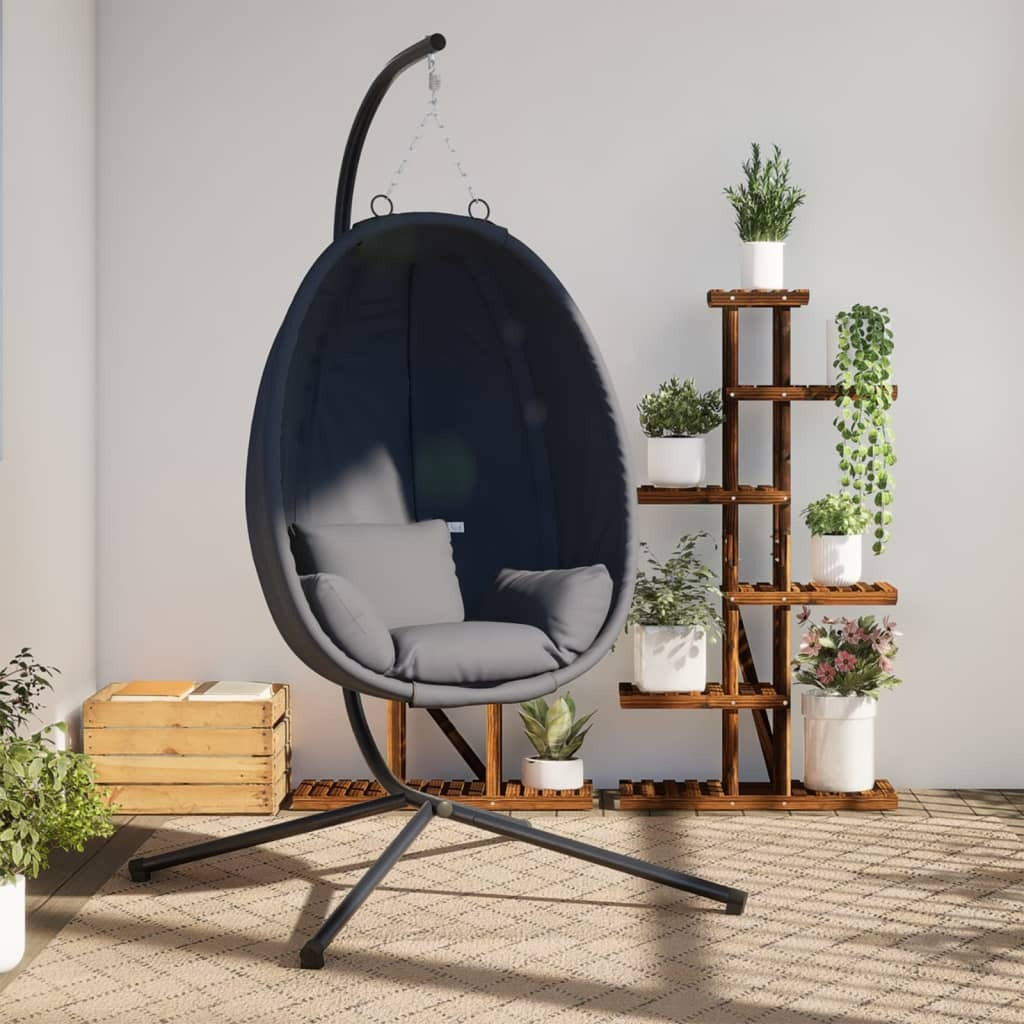 Hanging Egg Chair Anthracite Steel 45.3 x 26.0 x 76.0 in