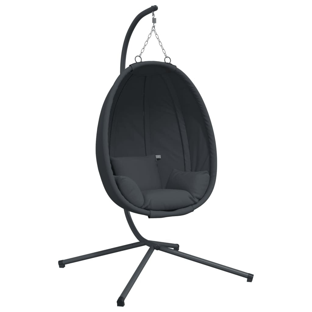 Hanging Egg Chair Anthracite Steel 45.3 x 26.0 x 76.0 in
