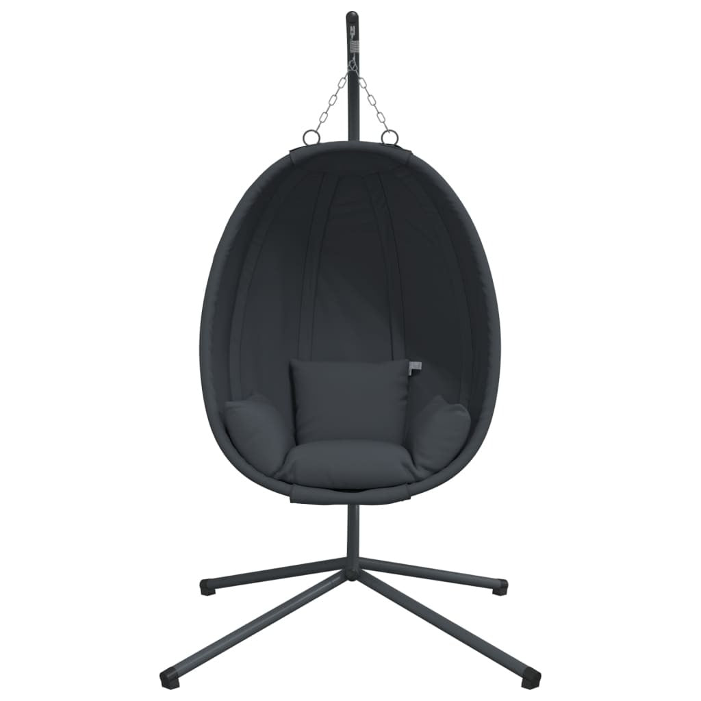 Hanging Egg Chair Anthracite Steel 45.3 x 26.0 x 76.0 in