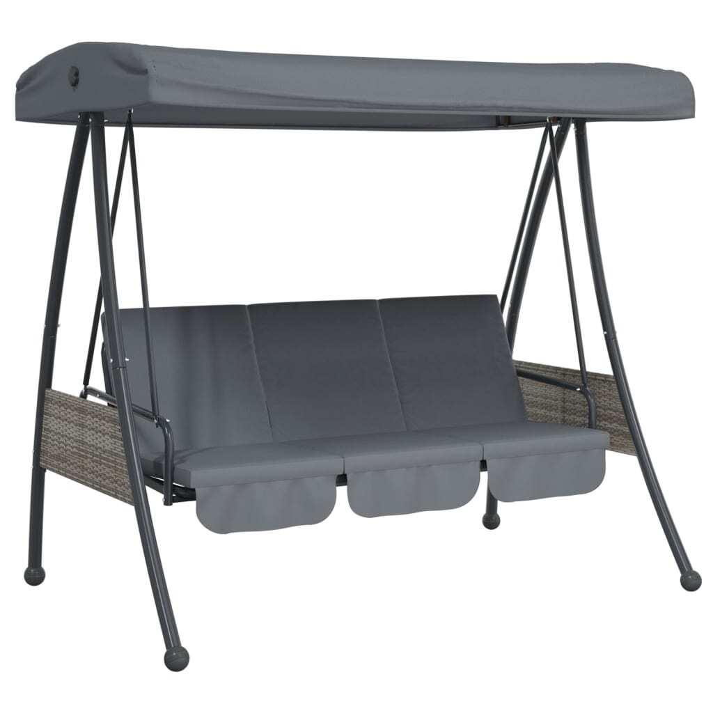 Garden Swing Bench Dark grey Powder-coated steel Large