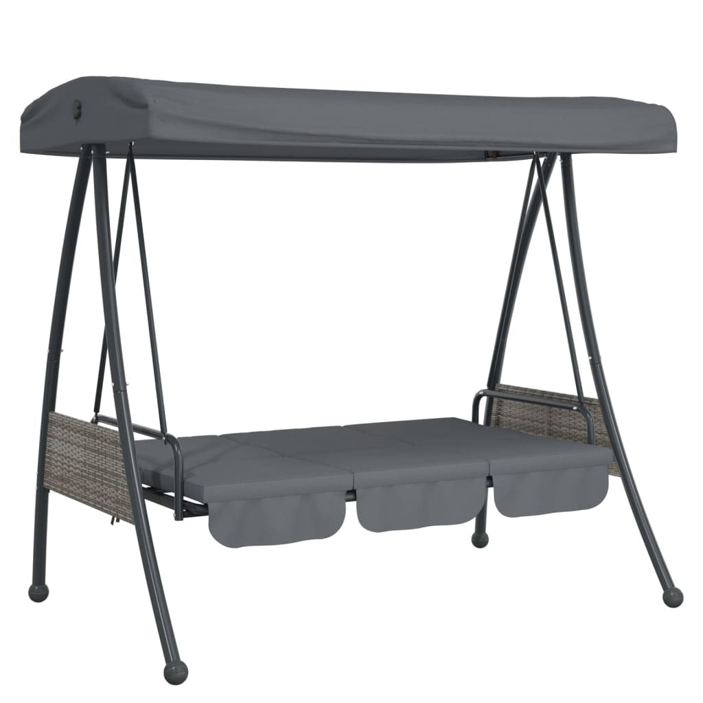 Garden Swing Bench Dark grey Powder-coated steel Large
