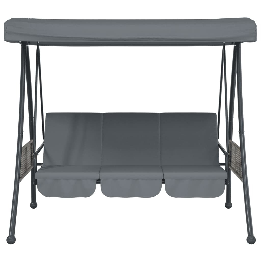 Garden Swing Bench Dark grey Powder-coated steel Large