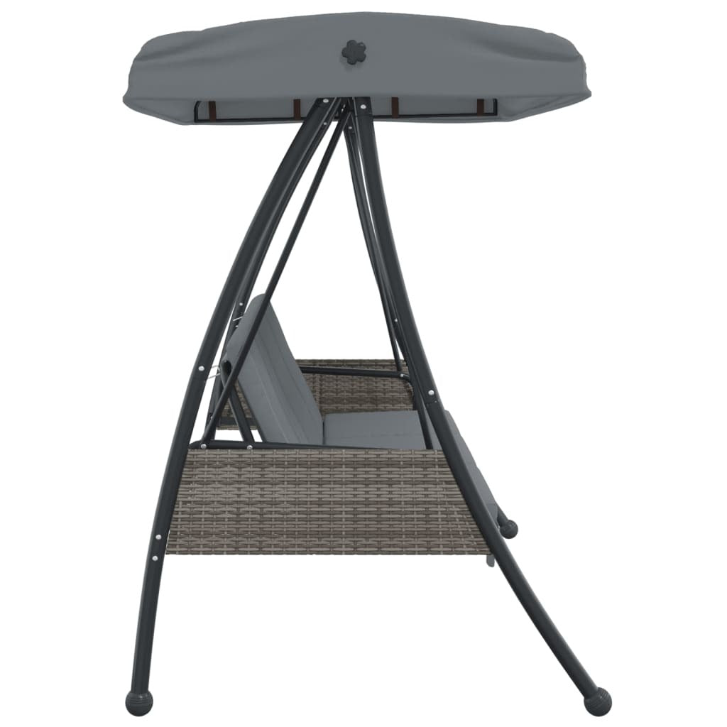 Garden Swing Bench Dark grey Powder-coated steel Large