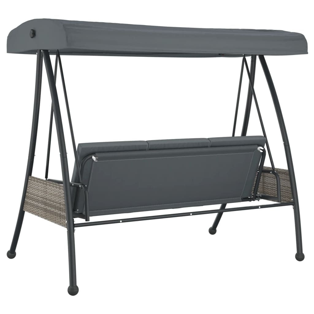 Garden Swing Bench Dark grey Powder-coated steel Large