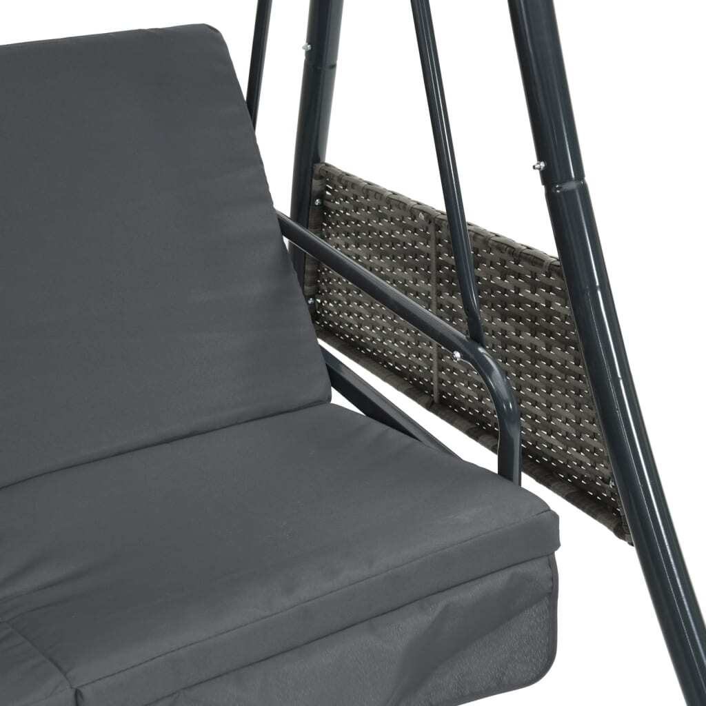 Garden Swing Bench Dark grey Powder-coated steel Large
