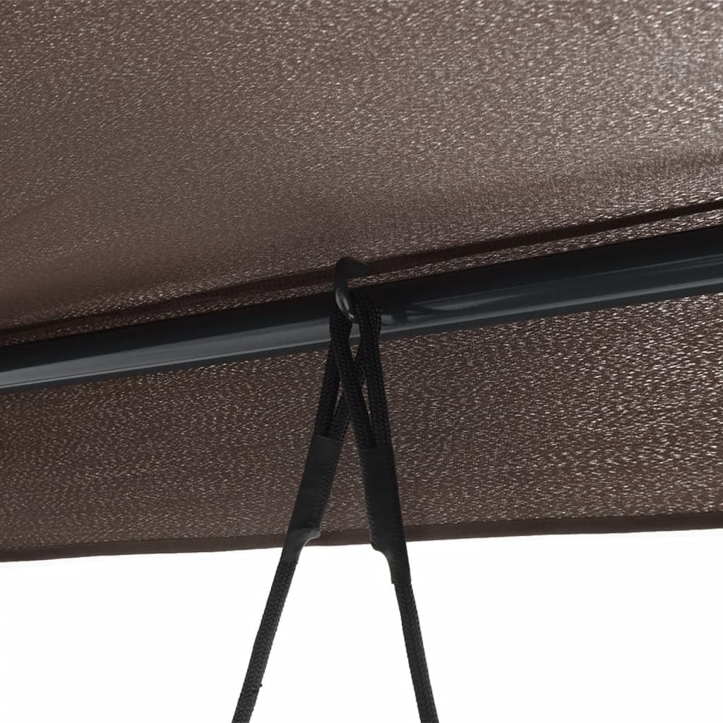 Garden Swing Bench Coffee brown Powder-coated steel, Polyester