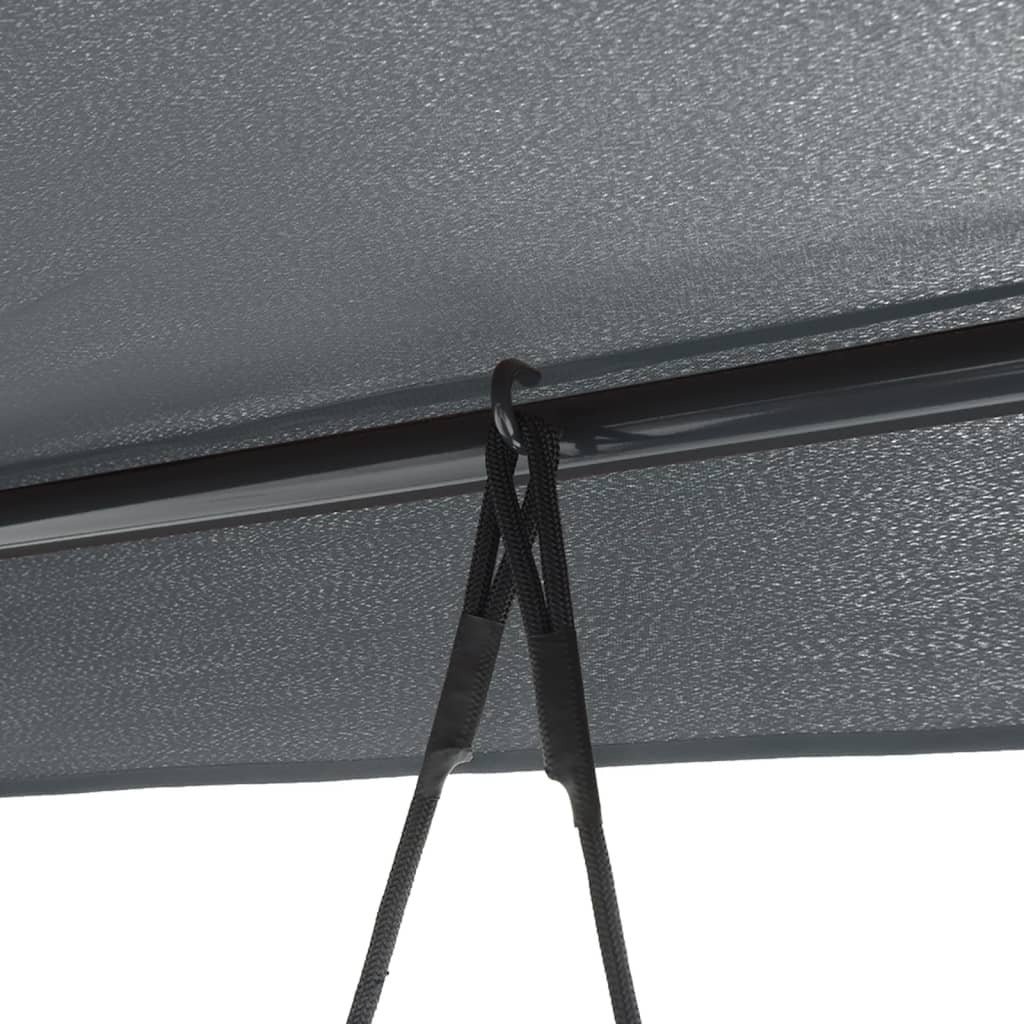 Garden Swing Bench Dark Grey Powder-Coated Steel, Polyester
