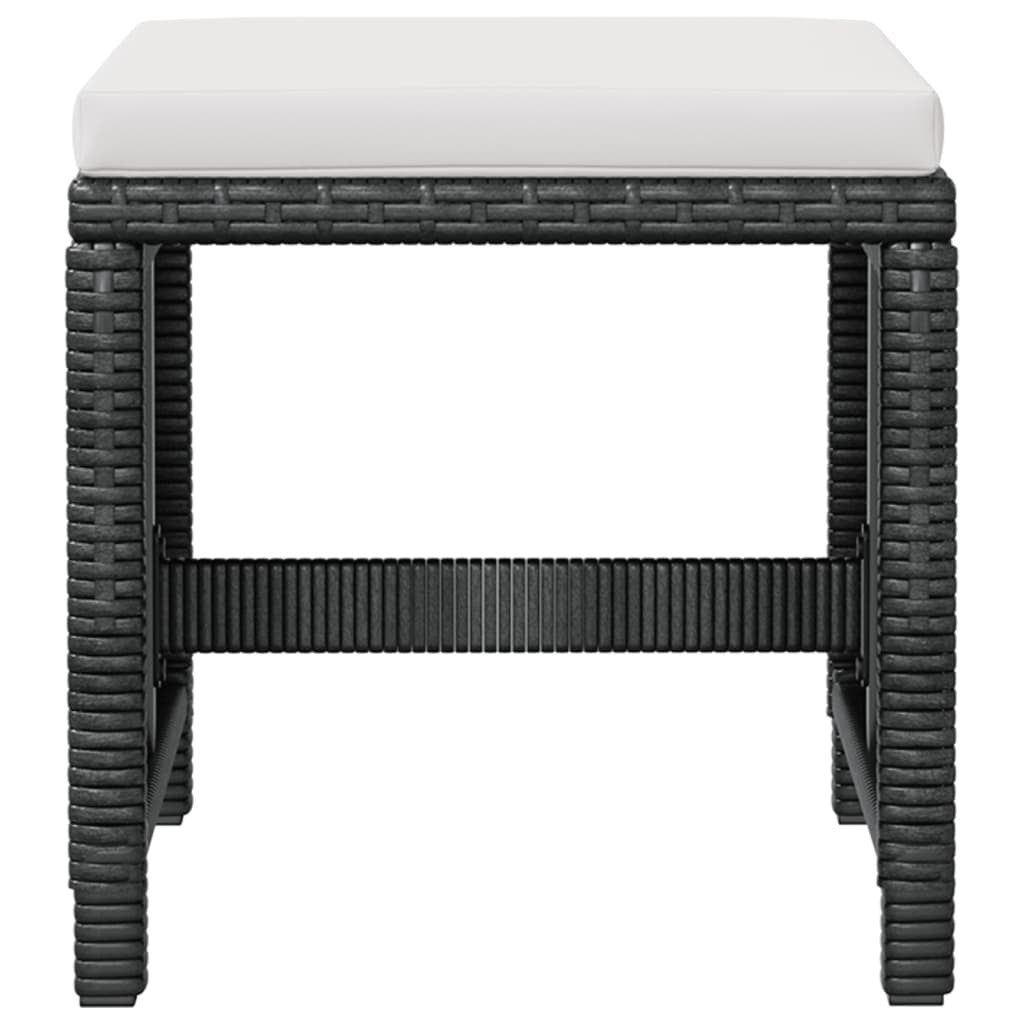 Outdoor Furniture Set Black PE Rattan Large Removable Covers