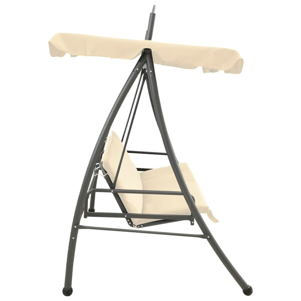 Garden Swing Seat Sand White Powder-Coated Steel Large
