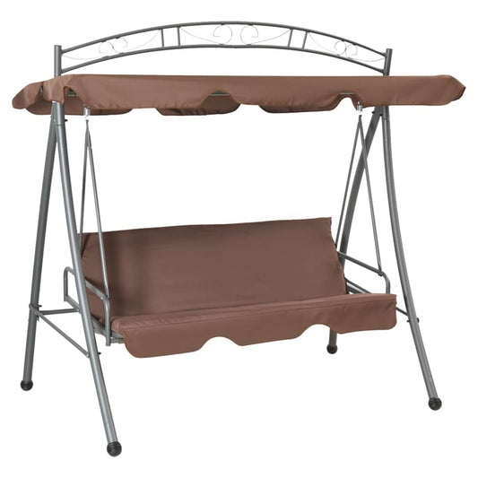 Garden Swing Seat Coffee Powder-coated steel frame Medium